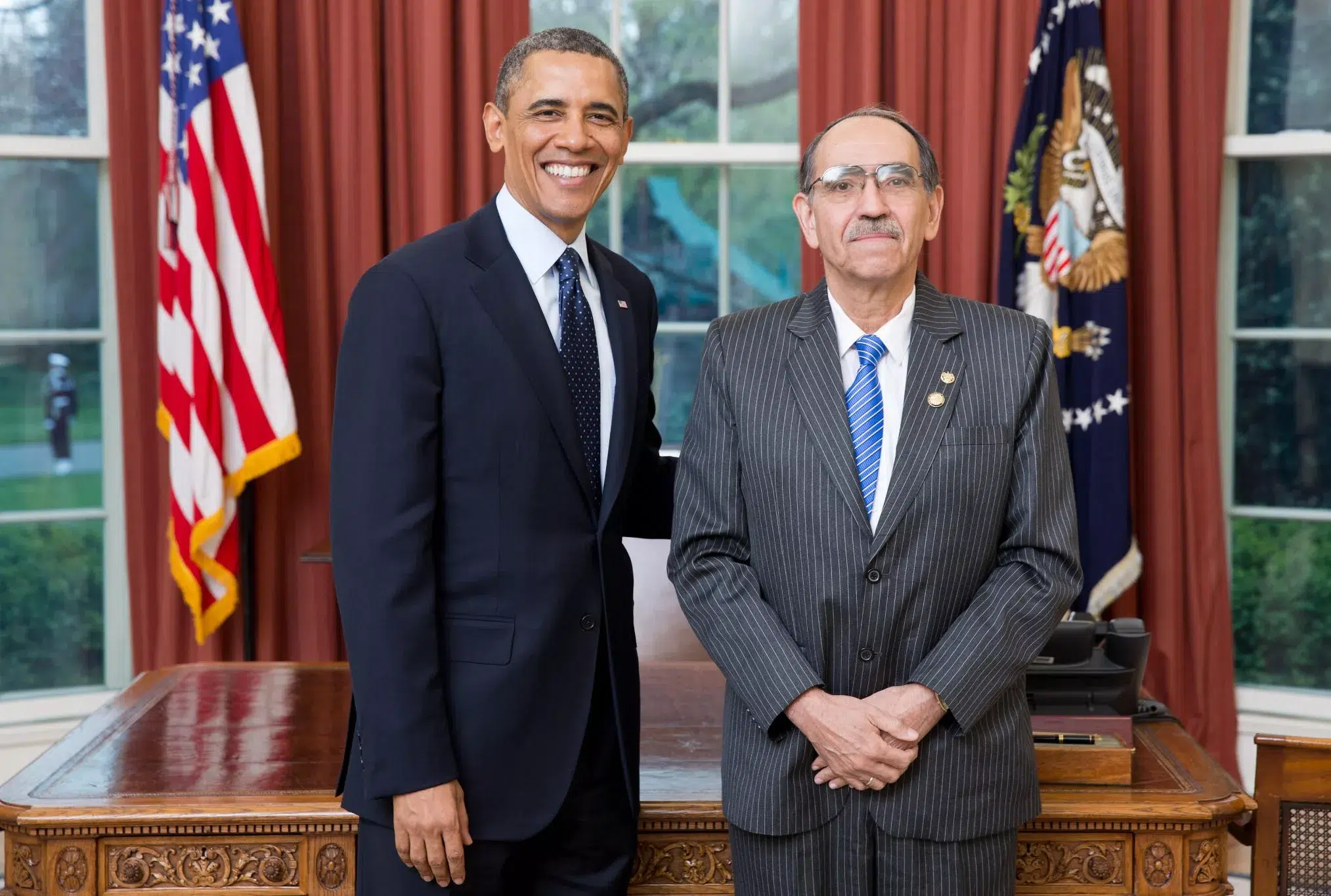 Ruben Zamora and Barack Obama at the White House