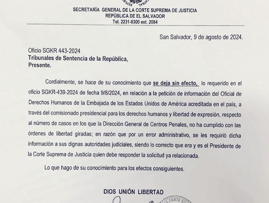 Supreme Court Nullifies U.S. Request for Information on Unfulfilled Release Orders — Corte deja sin efecto solicitud de información sobre órdenes de libertad no ejecutadas