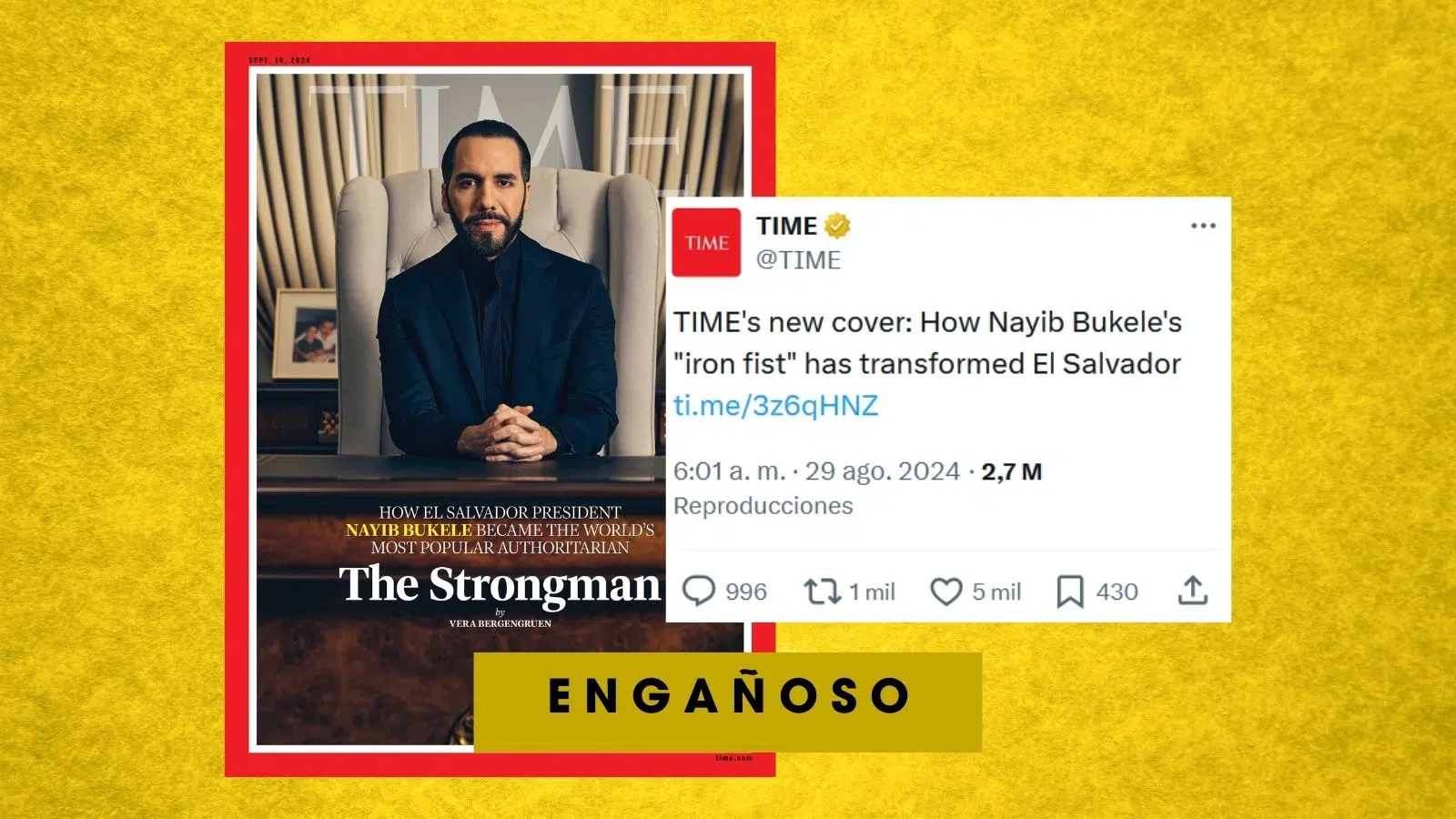 Misleading Claim: US Only Sanctioned Previous Officials for Negotiating with Gangs, Says Bukele to Time — Es engañoso que EEUU solo haya sancionado a funcionarios anteriores por negociar con pandillas, como dijo Bukele a Time