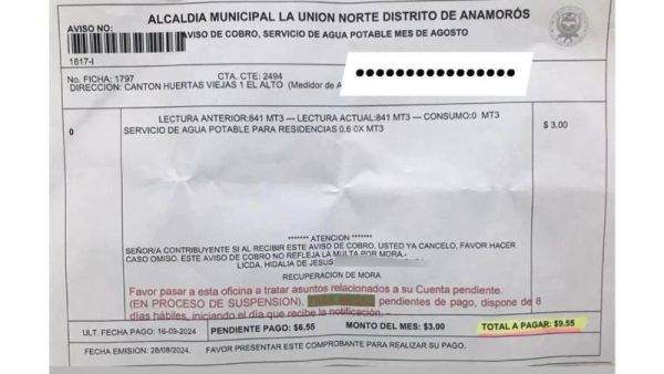 El Alto Village in Anamorós Faces Three Months Without Water, But Bills Pile Up — Caserío El Alto, de Anamorós, lleva tres meses sin agua pero los cobros se mantienen