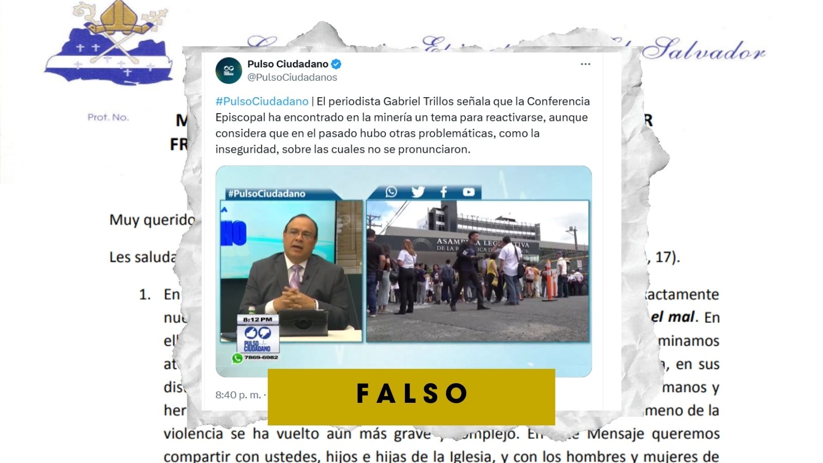 It’s false that the Salvadoran Church failed to speak out against past violence — Es falso que la Iglesia salvadoreña no se haya pronunciado en el pasado contra la violencia