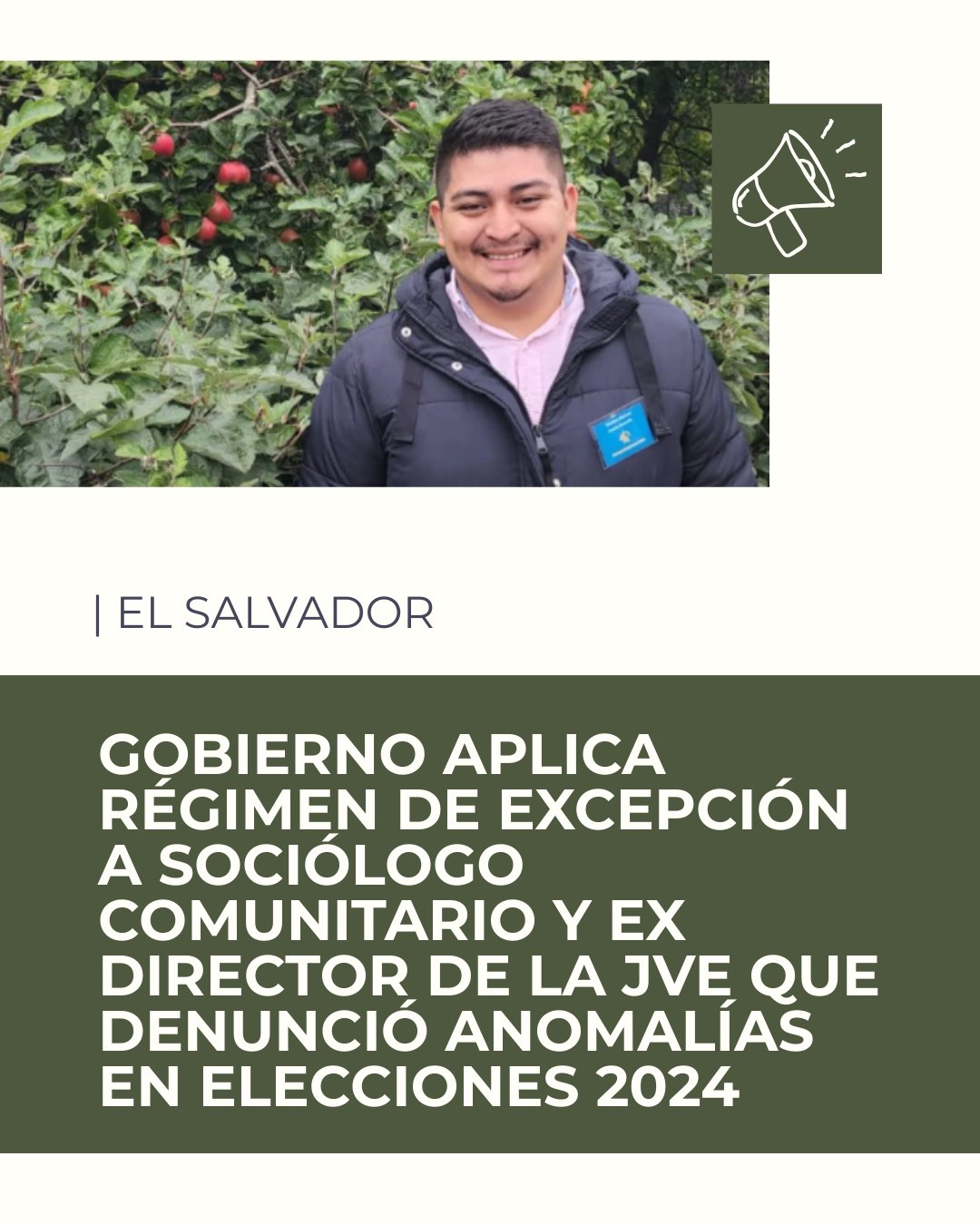 Former JVE Director Who Denounced Irregularities in 2024 Elections Detained Under State of Exception — Detienen bajo el régimen de excepción a exdirector de la JVE que denunció anomalías en elecciones 2024